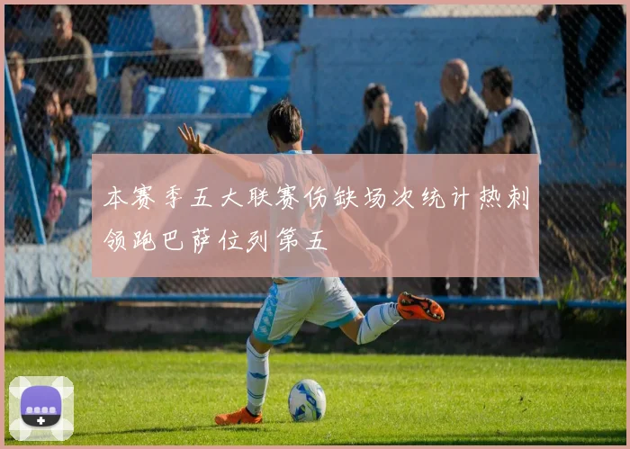 本赛季五大联赛伤缺场次统计热刺领跑巴萨位列第五